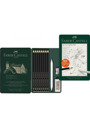 Faber Castell Pitt Graphite Matt Dereceli Kalem Eskiz Çizim Seti 11li