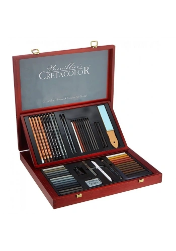 Cretacolor Selection Ahşap Kutulu Profesyonel Karakalem Eskiz Çizim Seti
