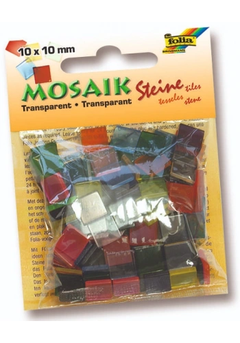 Folia Transparan Mozaik Taşı 10x10 mm. 190 Adet KARIŞIK RENK