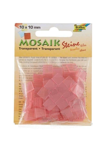 Folia Transparan Mozaik Taşı 10x10 mm. 190 Adet AÇIK PEMBE