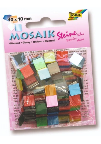 Folia Parlak Mozaik Taşı 10x10 mm. 190 Adet KARIŞIK RENK