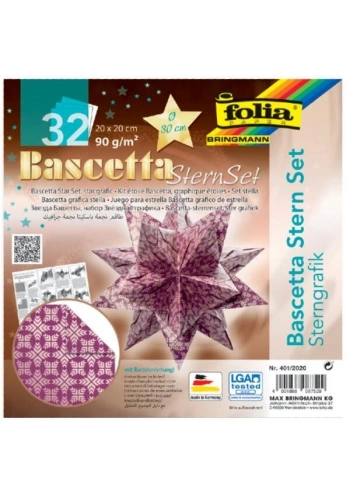 Folia Bascetta Stern Çift Taraflı Origami Kağıdı 20x20 cm. 32 Yaprak MOR