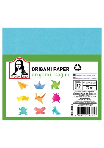 Südor Mona Lisa Origami Kağıdı 12x12 cm. 10 Renk 50 Adet