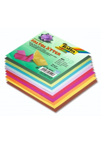 Folia Origami Kağıdı 10x10 cm. 10 Renk 100 Adet
