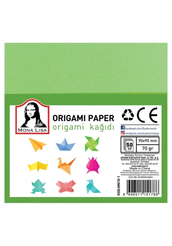 Südor Mona Lisa Origami Kağıdı 9x9 cm. 10 Renk 50 Adet