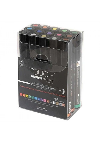 Touch Opaque Marker Su Bazlı Akrilik Boyama Markörü Kalemi Seti 15 Renk Medium Uç (1.5-2.3 mm)