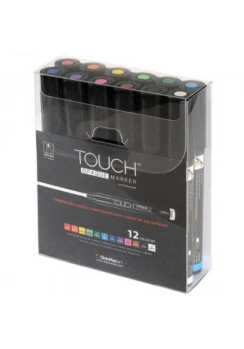 Touch Opaque Marker Su Bazlı Akrilik Boyama Markörü Kalemi Seti 12 Renk Medium Uç (1.5-2.3 mm)