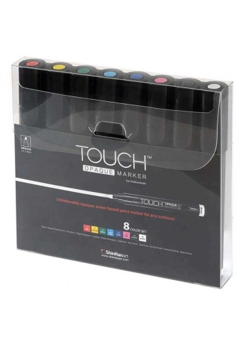 Touch Opaque Marker Su Bazlı Akrilik Boyama Markörü Kalemi Seti 8 Renk Medium Uç (1.5-2.3 mm)
