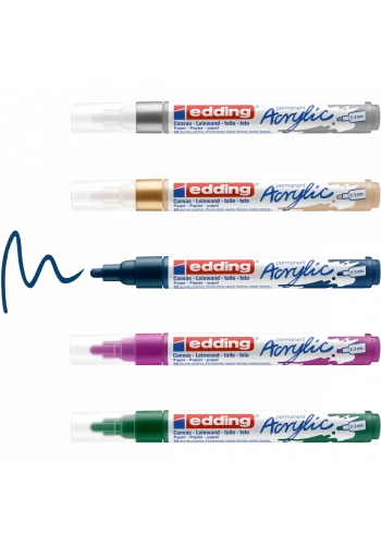 Edding 5100 Akrilik Boyama Markörü Seti 2-3 mm 5 RENK SET FESTIVE