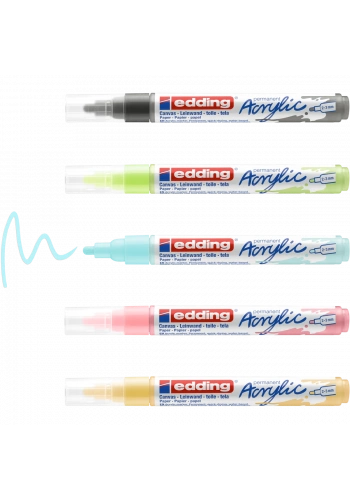 Edding 5100 Akrilik Boyama Markörü Seti 2-3 mm 5 RENK SET PASTEL