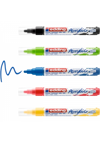 Edding 5100 Akrilik Boyama Markörü Seti 2-3 mm 5 RENK SET BASIC