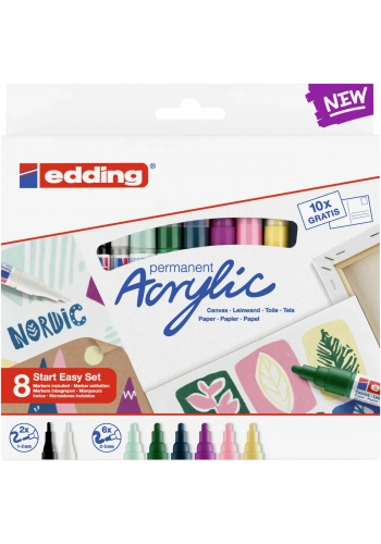 Edding Akrilik Boyama Markörü Seti Marker Easy Start Set Nordic 8 Mix Kalem