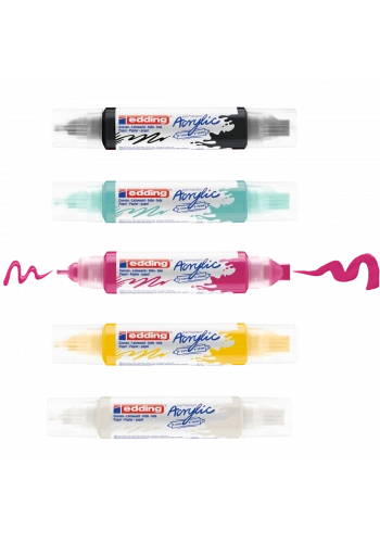Edding 5400 Akrilik Boyama Markörü Seti 3D Double Liner 5 RENK SET BASIC