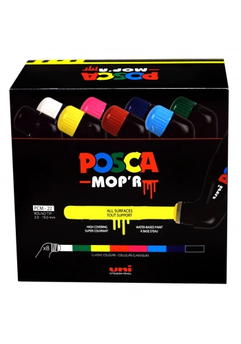 Uni Posca Mopr PCM-22 Boyama Markörü Seti 3-19 mm. 8 Renk