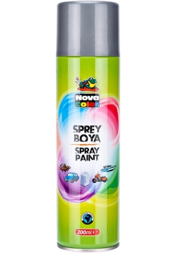 Nova Color Sprey Boya 200 ml. METALİK GÜMÜŞ