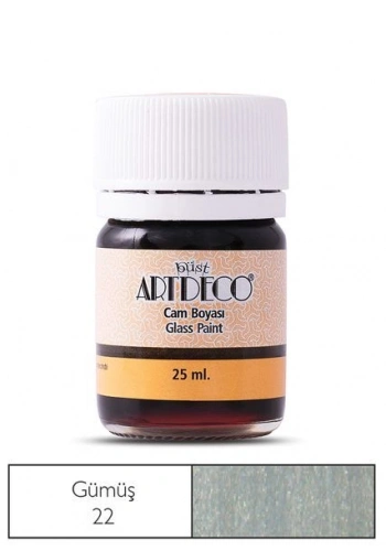 Artdeco Cam Vitray Boyası 25 ml. 22 METALİK GÜMÜŞ