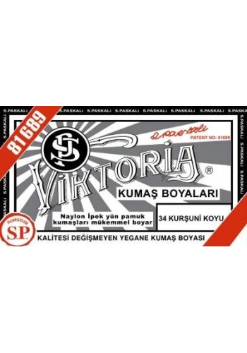 Viktoria Toz Kumaş Boyası 34 KURŞUNİ KOYU