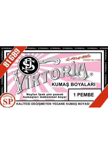 Viktoria Toz Kumaş Boyası 1 PEMBE