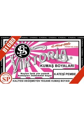 Viktoria Toz Kumaş Boyası 6 ATEŞİ PEMBE