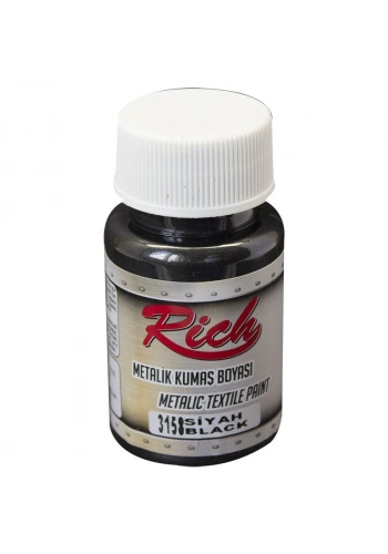 Rich Metalik Kumaş Boyası 50 cc. 3158 SİYAH