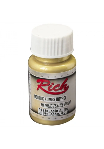 Rich Metalik Kumaş Boyası 50 cc. 3114 KLASİK ALTIN