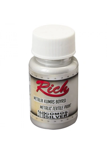 Rich Metalik Kumaş Boyası 50 cc. 3118 GÜMÜŞ