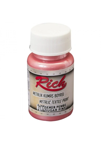 Rich Metalik Kumaş Boyası 50 cc. 3132 ŞEKER PEMBE