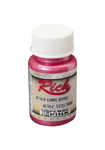 Rich Metalik Kumaş Boyası 50 cc. 3128 PEMBE