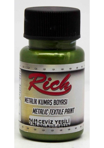 Rich Metalik Kumaş Boyası 50 cc. 3142 CEVİZ YEŞİLİ