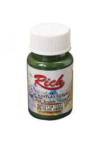 Rich Opak Kumaş Boyası 50 cc. 3007 ZEYTİN YEŞİLİ