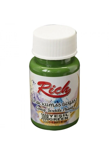Rich Opak Kumaş Boyası 50 cc. 3008 YEŞİL