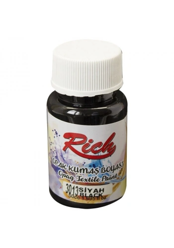 Rich Opak Kumaş Boyası 50 cc. 3013 SİYAH