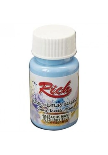 Rich Opak Kumaş Boyası 50 cc. 3015 AÇIK MAVİ