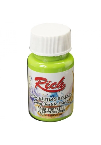 Rich Opak Kumaş Boyası 50 cc. 3019 FISTIK YEŞİLİ