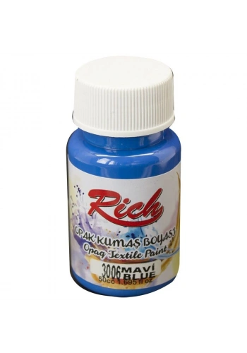 Rich Opak Kumaş Boyası 50 cc. 3006 MAVİ