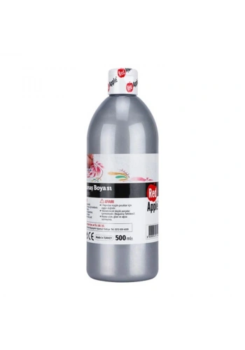 Red Apple Yaldız Kumaş Boyası 500 ml. METALİK GÜMÜŞ