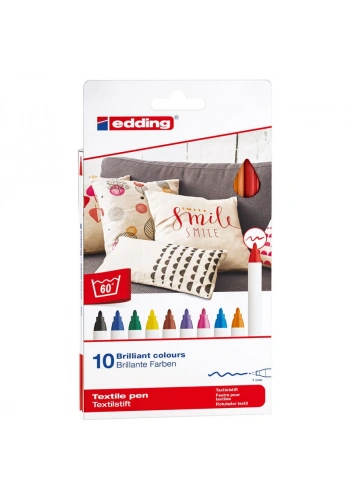 Edding 4600 Kumaş Tekstil Boyama Kalemi Seti 10 Renk BASIC