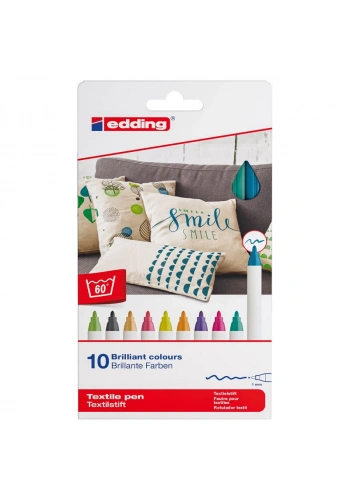 Edding 4600 Kumaş Tekstil Boyama Kalemi Seti 10 Renk FUN