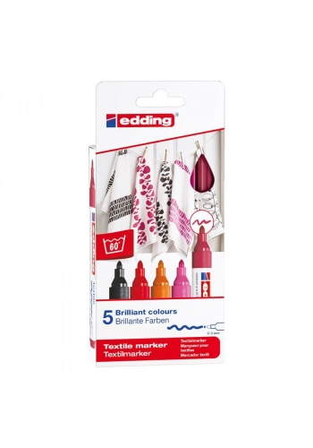 Edding 4500 Kumaş Tekstil Boyama Kalemi Seti 5 Renk WARM