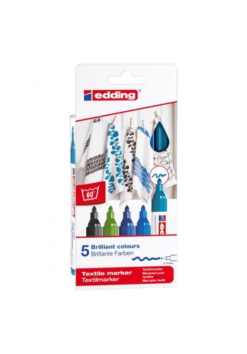Edding 4500 Kumaş Tekstil Boyama Kalemi Seti 5 Renk COOL