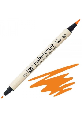 Zig Fabricolor Twin Çift Uçlu Kumaş Tekstil Boyama Kalemi FLUORESCENT ORANGE
