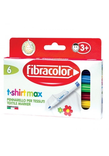 Fibracolor T-shirtmax Kalıcı Tekstil Kumaş Boyama Kalemi Seti 6 Renk