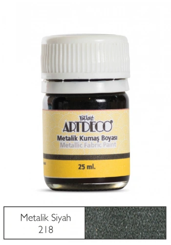 Artdeco Metalik Kumaş Boyası 218 Siyah