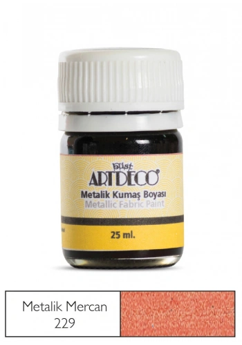 Artdeco Metalik Kumaş Boyası 229 Mercan