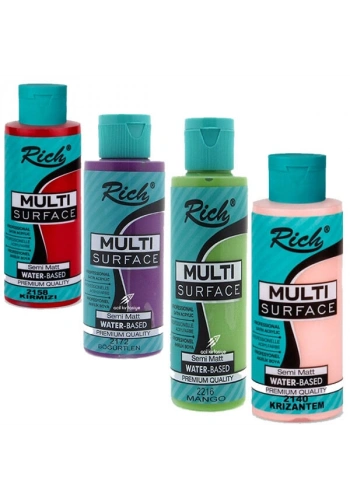 Rich Multi Surface Profesyonel Akrilik Boya 120 Cc .x 4 Karışık Renk