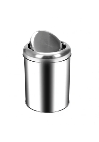 8 Lt Pratik Kapaklı Çöp Kovası Paslanmaz ( 1 Adet )