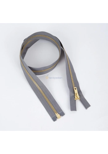 80cm Gri Metal Gold Dişli Fermuar
