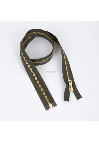 80cm Haki Metal Gold Dişli Fermuar
