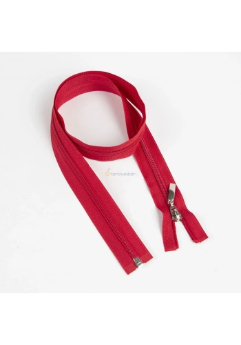 80cm Kırmızı Mont Fermuarı