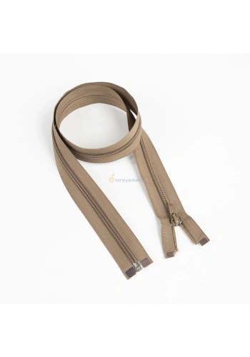 80cm Sütlü Kahve Mont Fermuarı